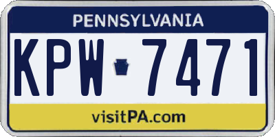 PA license plate KPW7471
