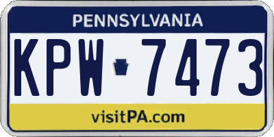PA license plate KPW7473