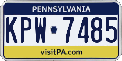 PA license plate KPW7485
