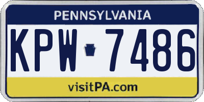 PA license plate KPW7486