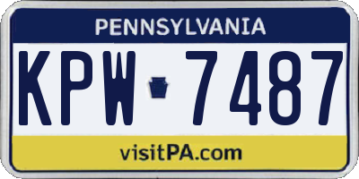 PA license plate KPW7487
