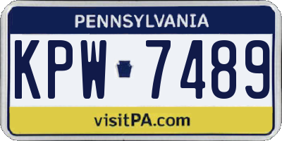 PA license plate KPW7489