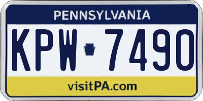 PA license plate KPW7490