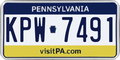 PA license plate KPW7491