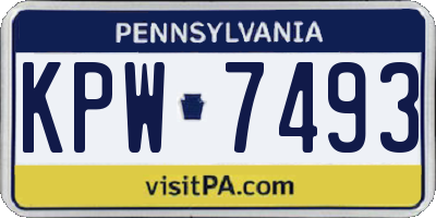 PA license plate KPW7493