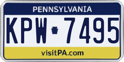 PA license plate KPW7495