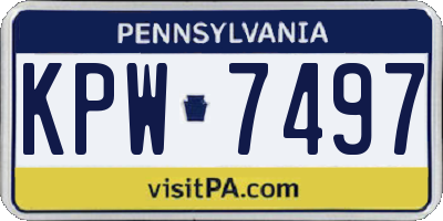 PA license plate KPW7497