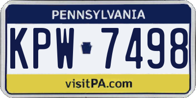 PA license plate KPW7498