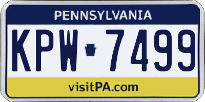 PA license plate KPW7499