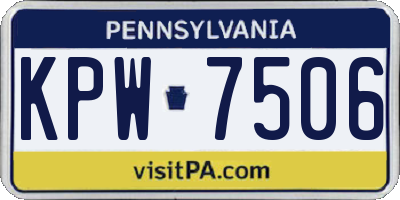 PA license plate KPW7506