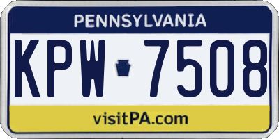 PA license plate KPW7508