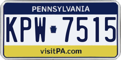 PA license plate KPW7515