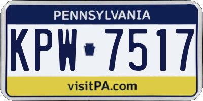 PA license plate KPW7517