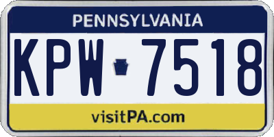 PA license plate KPW7518