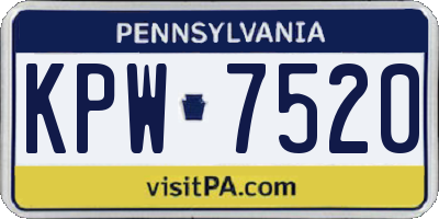 PA license plate KPW7520