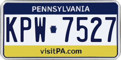 PA license plate KPW7527