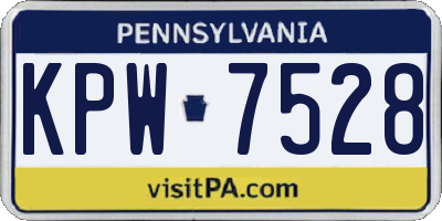 PA license plate KPW7528