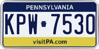 PA license plate KPW7530
