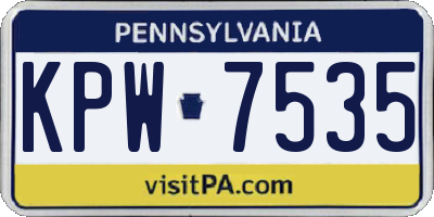 PA license plate KPW7535