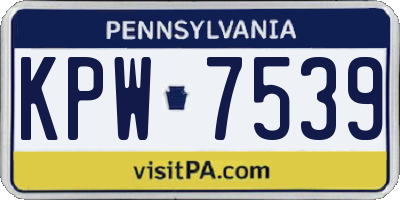 PA license plate KPW7539