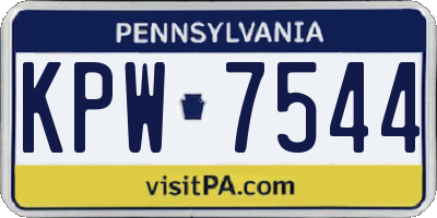 PA license plate KPW7544