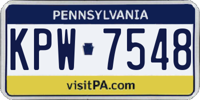 PA license plate KPW7548