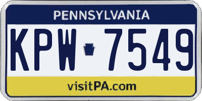 PA license plate KPW7549
