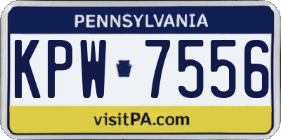 PA license plate KPW7556