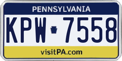 PA license plate KPW7558