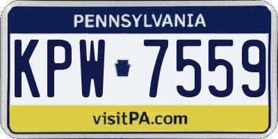PA license plate KPW7559