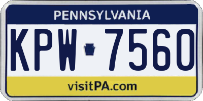 PA license plate KPW7560