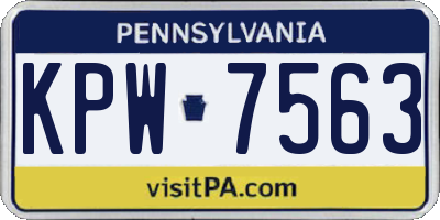 PA license plate KPW7563