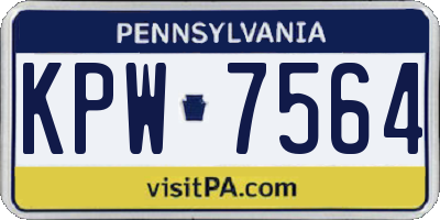 PA license plate KPW7564