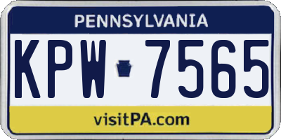 PA license plate KPW7565