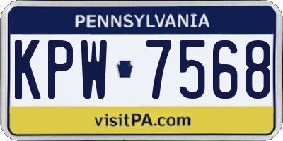 PA license plate KPW7568