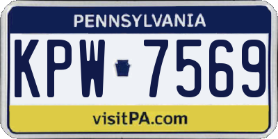 PA license plate KPW7569