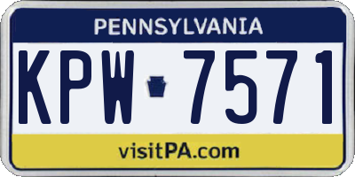 PA license plate KPW7571