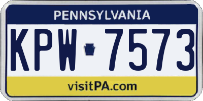 PA license plate KPW7573