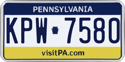 PA license plate KPW7580