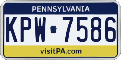 PA license plate KPW7586