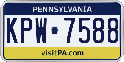 PA license plate KPW7588