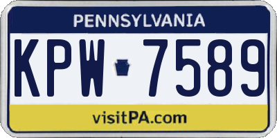 PA license plate KPW7589