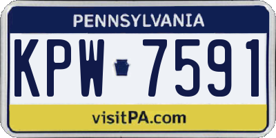 PA license plate KPW7591