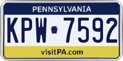 PA license plate KPW7592