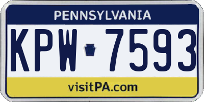PA license plate KPW7593