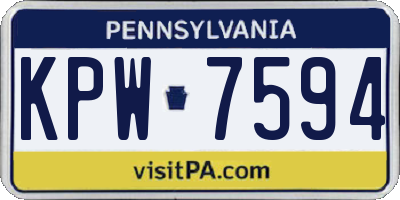 PA license plate KPW7594