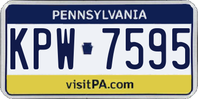 PA license plate KPW7595