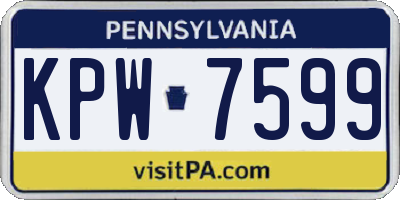 PA license plate KPW7599