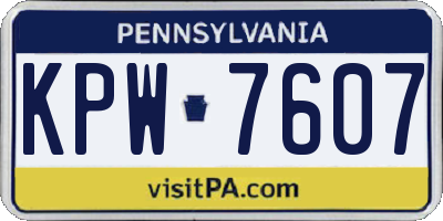PA license plate KPW7607