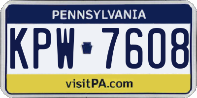 PA license plate KPW7608